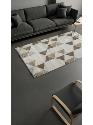 Sultan Halı Sultan Zen Modern Desen Krem Modern Akrilik Makine Dokuma Salon Halısı - 6609