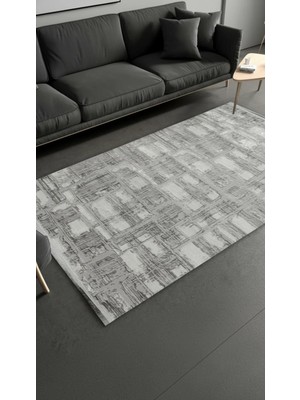 Sultan Halı Sultan Zen Taş Desen Gri Modern Akrilik Makine Dokuma Salon Halısı - 6711