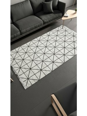 Sultan Halı Sultan Zen Piramit Desen Krem Modern Akrilik Makine Dokuma Salon Halısı - 6422