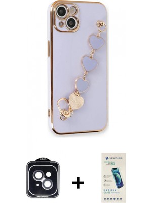 Pileli Store Pilelistore™ iPhone 14 Kılıf Nova Işık Prime - Şeffaf Pasifik Cam Ekran Koruyucu + Pvd Metal Kamera Lens - Sh