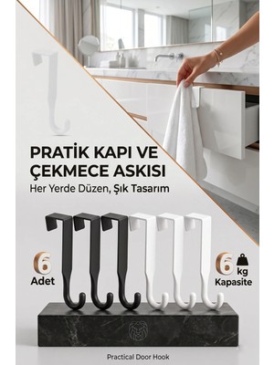 Transformacion Pratik Askı Dolap Çekmece Havlupan Kapı Askısı 6 Adet 720572