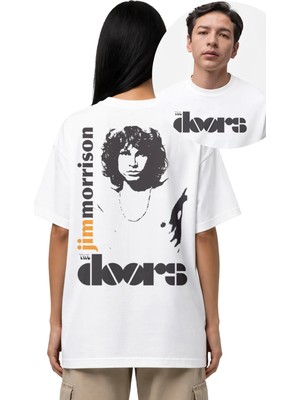Fuddy Moda The Doors Sırt Baskılı T-Shirt, Erkek-Kadın Rock-Metal Müzik Baskılı Tişört