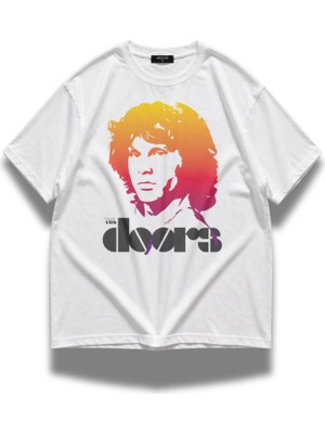 Fuddy Moda  The Doors Baskılı T-Shirt, Rock-Metal Müzik Baskılı Tişört