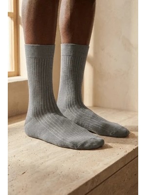 Bony Socks Unisex Basic Gri Soket Çorap