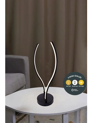 Lzy Avize Store 3 Renk Cup 2'li Çubuk LED Masa Lambası Siyah – Modern Dekoratif Yerden Aydınlatma