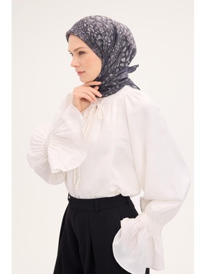 Silk Home Tencel Monare Eşarp Taş Desen Füme 90X90