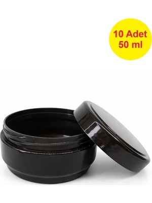 Demet Home 10 ADET 50 ml Siyah Boş Plastik Pomat Kozmetik Krem Ecza Hobi Kutusu Krem Kavanozu Empty plastic empty box