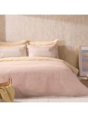 Puffy Violet Tek Kişilik %100 Pamuk Nevresim Takımı - Somon