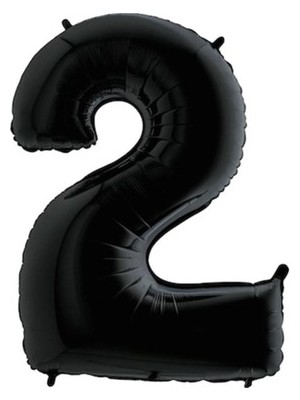 2 Rakam Folyo Balon Siyah 75CM