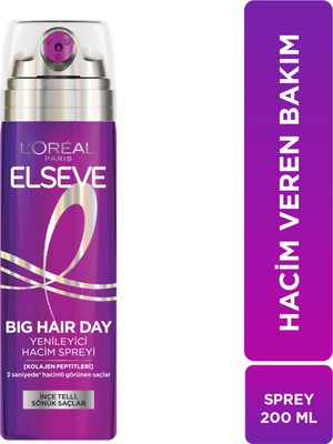 L'oréal Paris Elseve 200 ML Kolajen Peptitleri İçeren Hacim Veren Saç Spreyi İnce Telli Saçlar İçin Etkili