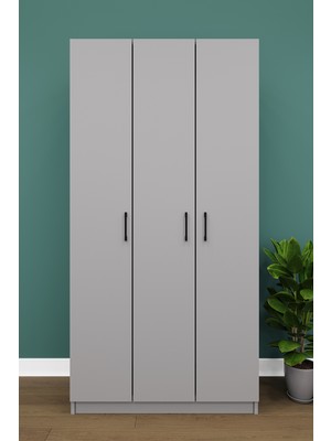 Asra Trend Lüks 3 Kapaklı Gardırop %100 MDF Askılı Çok Amaçlı Düzenleyici Elbise Dolabı G-07