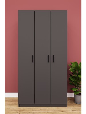 Asra Trend Lüks 3 Kapaklı Gardırop %100 MDF Askılı Çok Amaçlı Düzenleyici Elbise Dolabı G-07