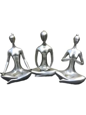 Vivense Yogacı Mumluk Set Silver
