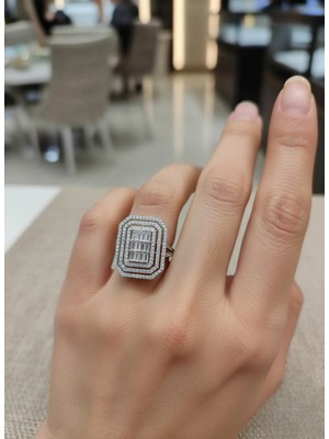 Moda Gümüş 925 Ayar Gümüş Baget Kadın Yüzük