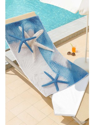Seadream Tropikal Desenli Plaj Havlusu 70X140 cm Starfish