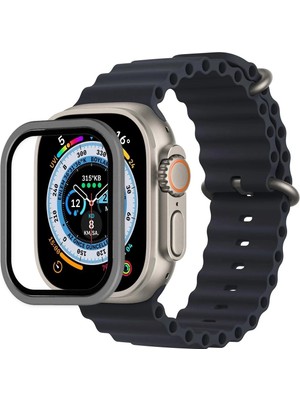 Durukar®   Watch Ultra 49MM Alüminyum Kasa Cam Ekran Koruyucu - Gri