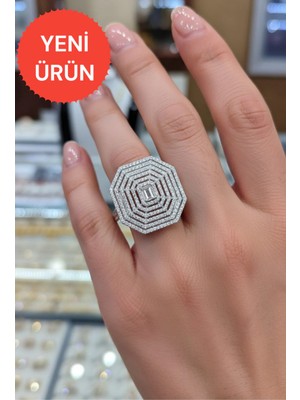 Moda Gümüş 925 Ayar Gümüş Baget Kadın Yüzük