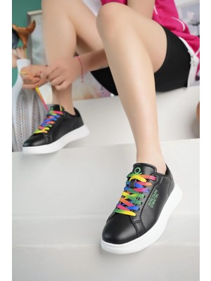 Benetton 10061 Siyah Renkli Bağcıklı Kadın Sneakers