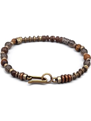 New Brasserz - Smoke Quartz Bronz Özel Tasarım Bileklik MEY2412015