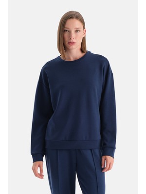 Dagi Lacivert Basic Modal Sweatshirt
