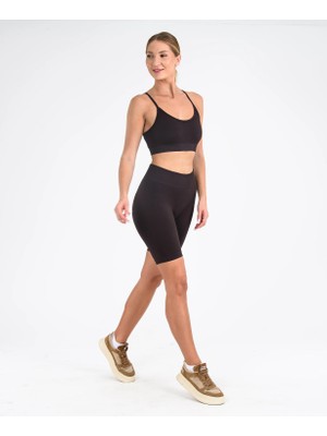 Leepsy Seamless Fitilli Toparlayıcı Biker Şort Tayt - Lya Şort