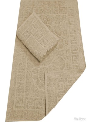 2 Li Banyo Ayak Havlusu %100 Pamuk 50X70 cm Menesch Kahve