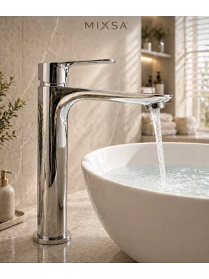Mixsa Çanak Lavabo Krom Aç Kapa Banyo Lavabo Musluğu Bataryası