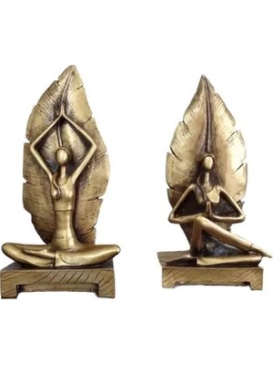Vivense Yaprak Yogacı Set Gold Eskitme