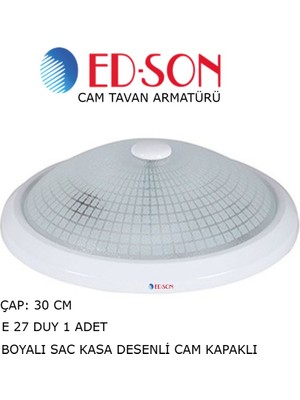 Edson Ed-Son Tavan Armatürü Cam Kapaklı 30 cm E27 Duy