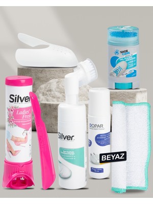 Kadın Beyaz Spor Ayakkabı Bakım Seti ( Boya & Deodorant & Köpük & Jel )