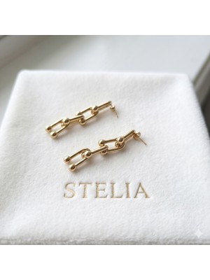 Stelia Küpe - Tiffany Model Sallantılı Gold Kadın Küpe