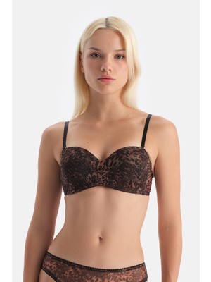 Dagi Kahverengi Tül Straplez Sütyen