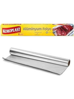 Skygo Alüminyum Folyo 15 Mt, Bpa Içermez, Dayanıklı Yapışmaz Folyo 30 cm x 15 Mt, Tavuk, Izgara, Et, Yemek, Gıda Artıklarını Saklamak Için Ideal, Mutfakta Çok Yönlü Kullanım, Yüzey Korumaya Uygun