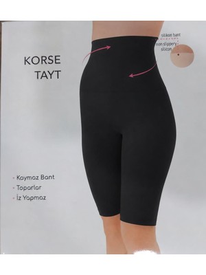 Nbb 1941 Kadın Yüksek Bel Siyah Lazer Kesim Toparlayıcı Korse Tayt 3 Adet