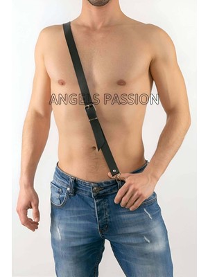 Beru Najmaddin Çapraz Erkek  Deri Pantolon Harness - Çapraz Bağlanan Deri Erkek  Harness - BRFM30