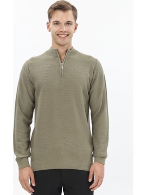 Finesuits Erkek Düz Yünlü Desenli Yünlü Kazak 2522201012.YBFR