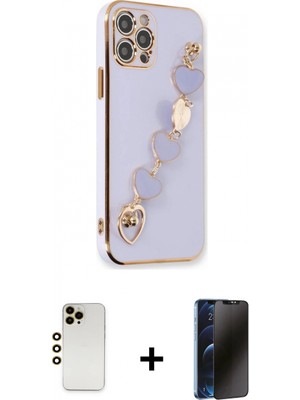 Pileli Store Pilelistore™ iPhone 12 Pro Max Kılıf Nova Işık Prime - Siyah 3D Antistatik Hayalet Cam Ekran Koruyucu + Shine Kamera Lens - Gd