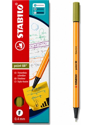 Stabilo Keçe Uçlu Ince Kalem 88 Point 0.4 mm Yosun Yeşili 88/35 10 Lu Paket