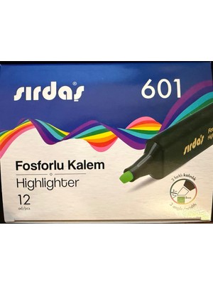 Sırdaş Fosforlu Kalem 12'li Paket Yeşil 601