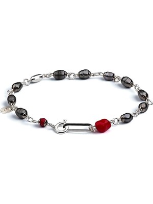 Pearl & Coral & Silver - Inci Mercan Gümüş Kadın Bileklik MEY2522012