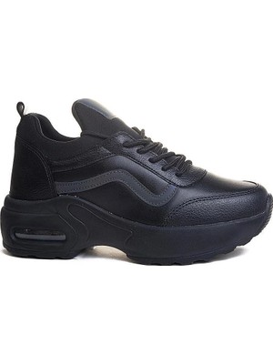 Nesil Shoes Flet 121 Siyah Air Taban Kadın Sneakers