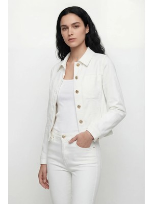 Masha Kate Beyaz Denim Ceket
