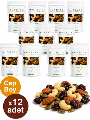 Farmio 12'li Cep Boy Gurme Mix (Çiğ Karışık Kuruyemiş) - 12 x 40GR Cep Boy Hafif Atıştırmalık