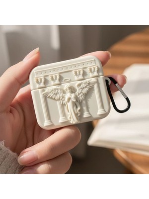 Caseonn Samsung Galaxy Buds 3 Pro Kılıf Antik Melek Bej