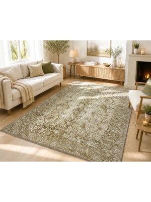 Hoom Rugs Arkaik Plz 02 Kahve Etnik Renkli Vintage Makine Halısı