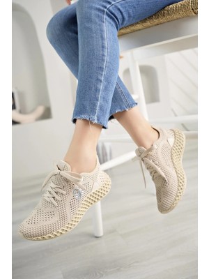 Benetton 30009 Bej Triko Örgü Unisex Sneakers