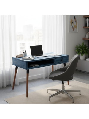 Mobenta Neo Desk: Masif Çalışma Masası 1 Çekmece ve 1 Laptop Bölmesi - 120 cm Ig