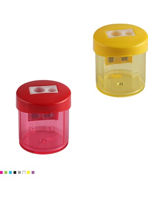 Ark Pratik Çöp Hazneli 2 Delikli Kalemtraş Standart ve Jumbo Uyumlu Karışık Renk 3 Adet