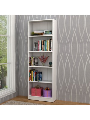 Kenyap 805395 Beş Raflı Kitaplık-Beyaz
