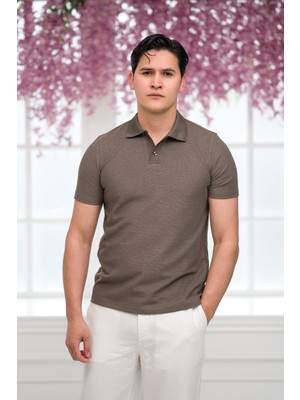 Advante Slimfit Spor Örgü Kumaş Tek Düğme Polo Yaka T-Shirt